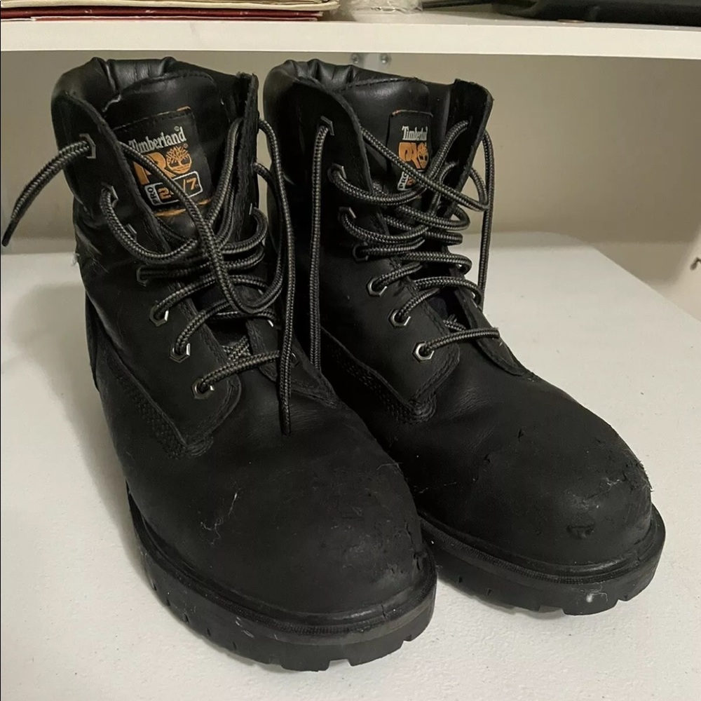 Size 9.5 Timberland Pro Steel Toe Waterproof Slip Resistant Work Boots Mens